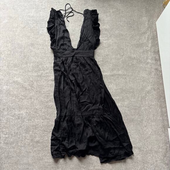 Stillwater The Brand Black Satin Midi Dress - Picture 2 of 5